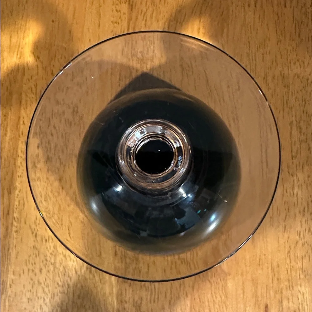 Vintage Tiffin Franciscan Killarney Green Glass Goblet with clear base. 50’s